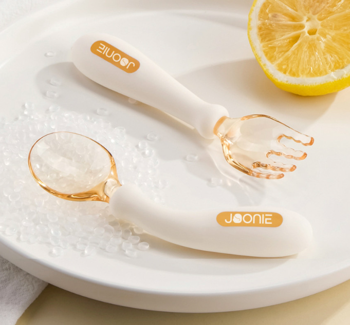 Premium BLW Spoon and Fork Joonie Self-Feeding Set for Toddlers - BPA-Free, Easy Grip, Dishwasher Safe